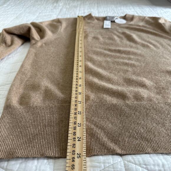 J.Crew Cashmere Classic Fit Crewneck Sweater Heather Camel BA400 Size XL New - Picture 14 of 14